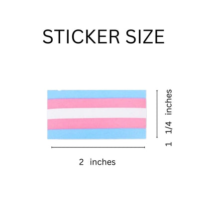 250 Rectangle Transgender Pride Stickers (250 Per Roll)
