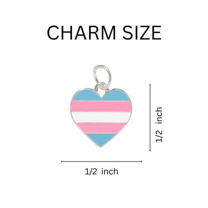 Black Cord Transgender Heart Charm Pride Bracelets
