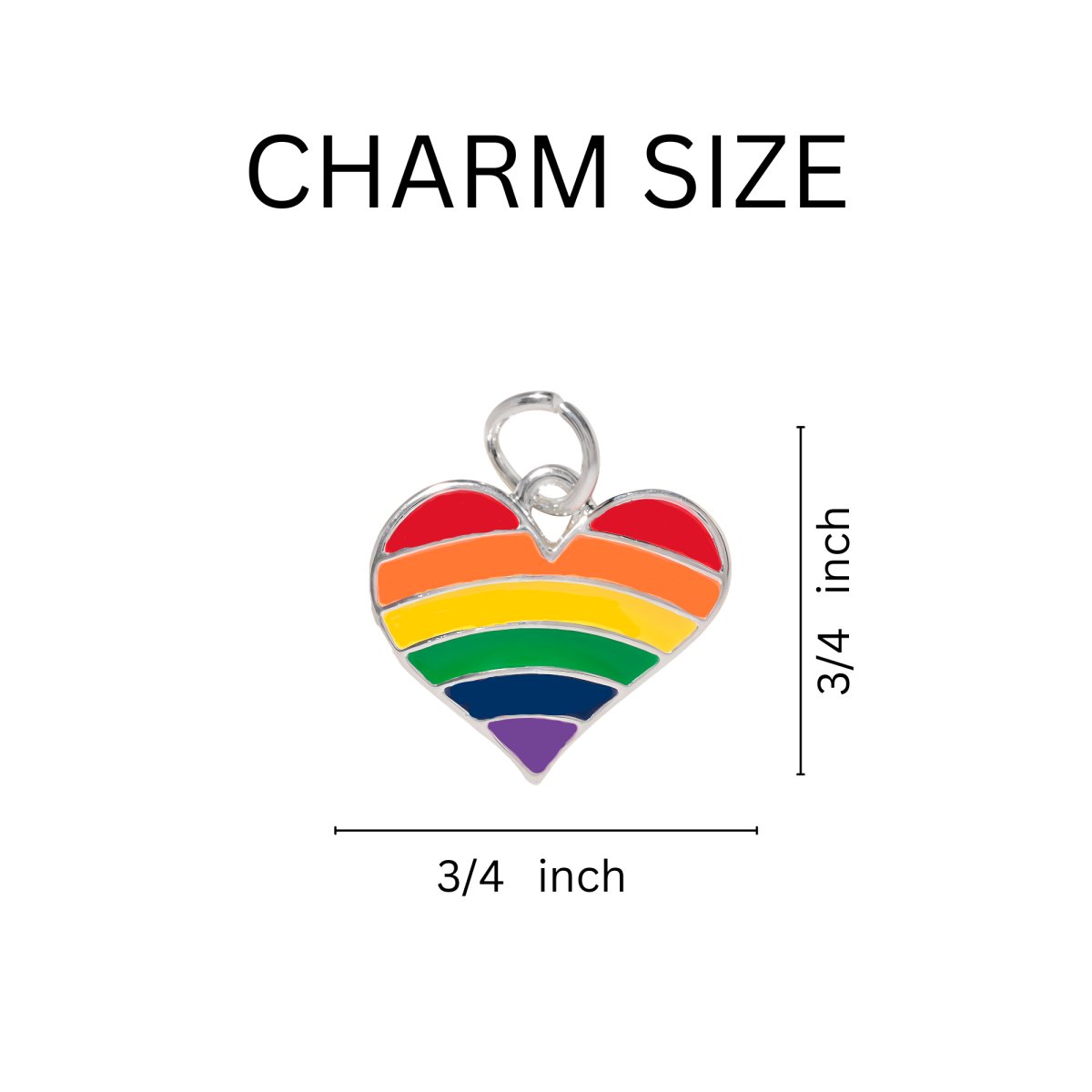 Rainbow Heart Gay Pride Hanging Charms