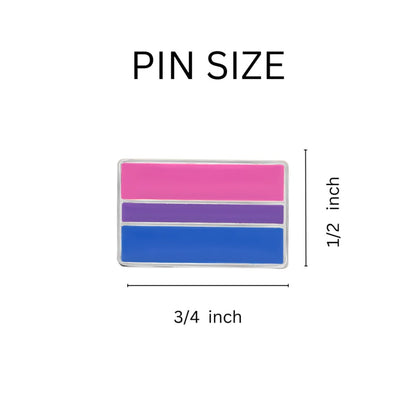 Rectangle Bisexual Pride Flag Pins