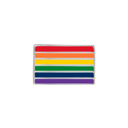 Rectangle Rainbow Pride Flag Pins