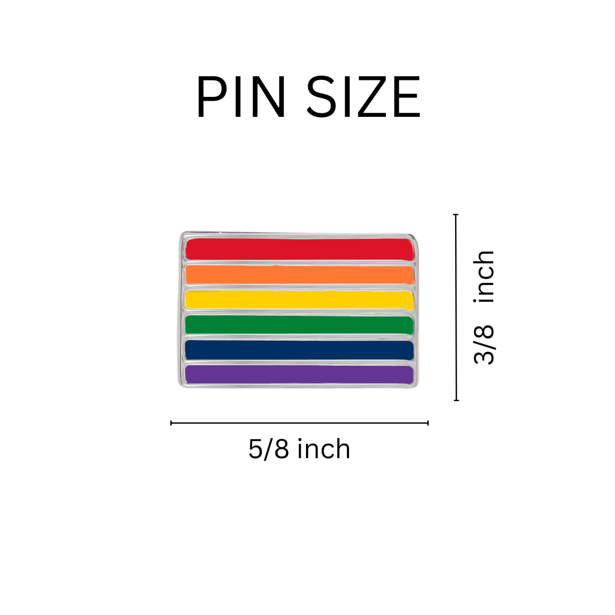 Rectangle Rainbow Pride Flag Pins