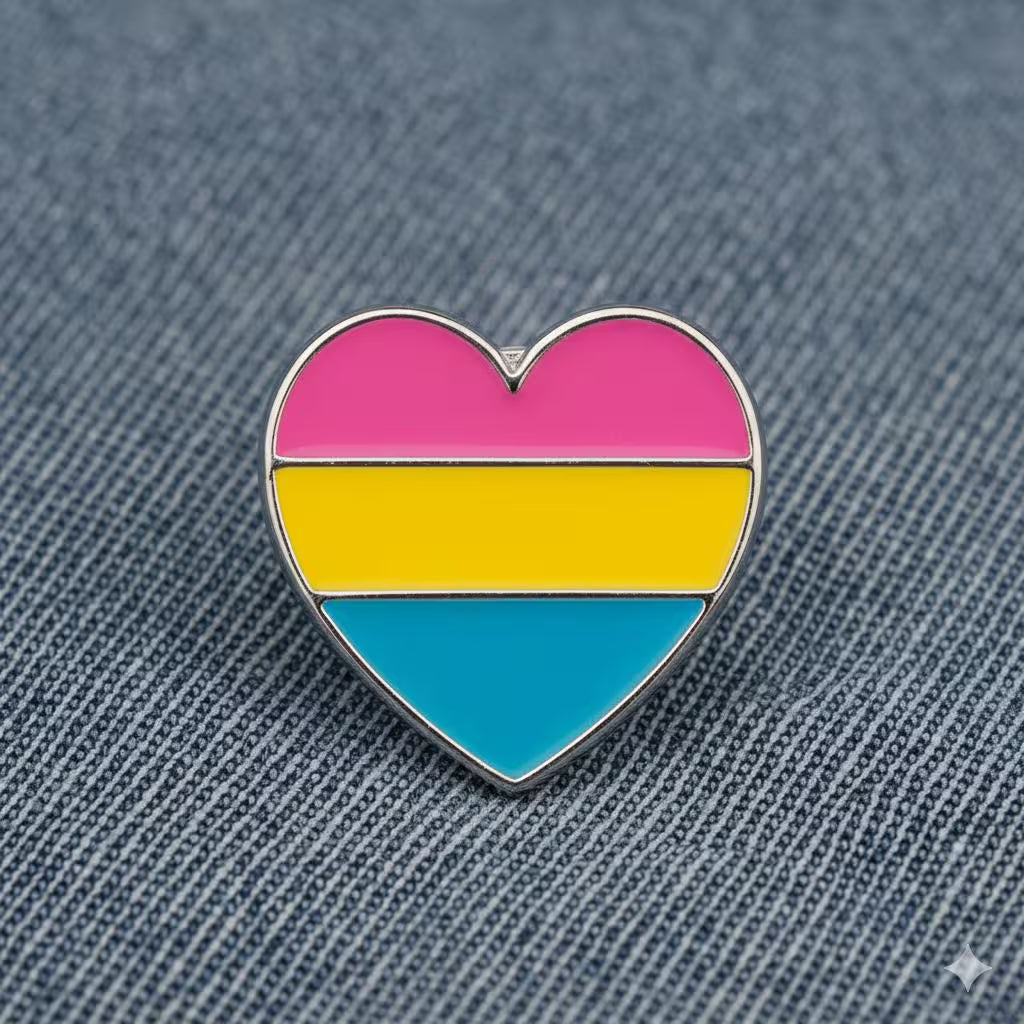 Pansexual Heart Shaped Pins