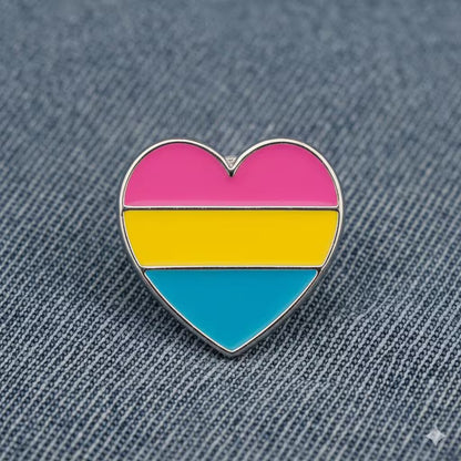 Pansexual Heart Shaped Pins