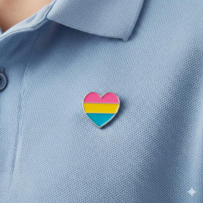 Pansexual Heart Shaped Pins