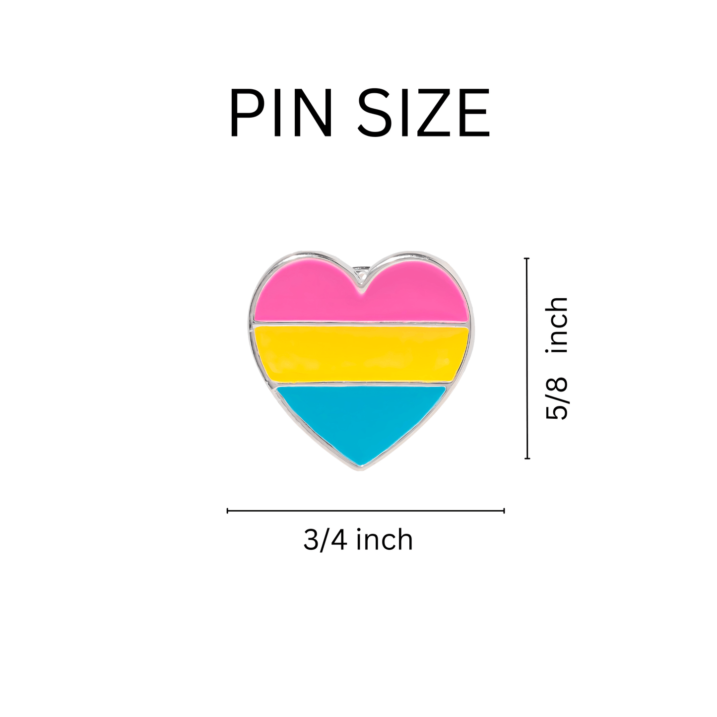 Pansexual Heart Shaped Pins