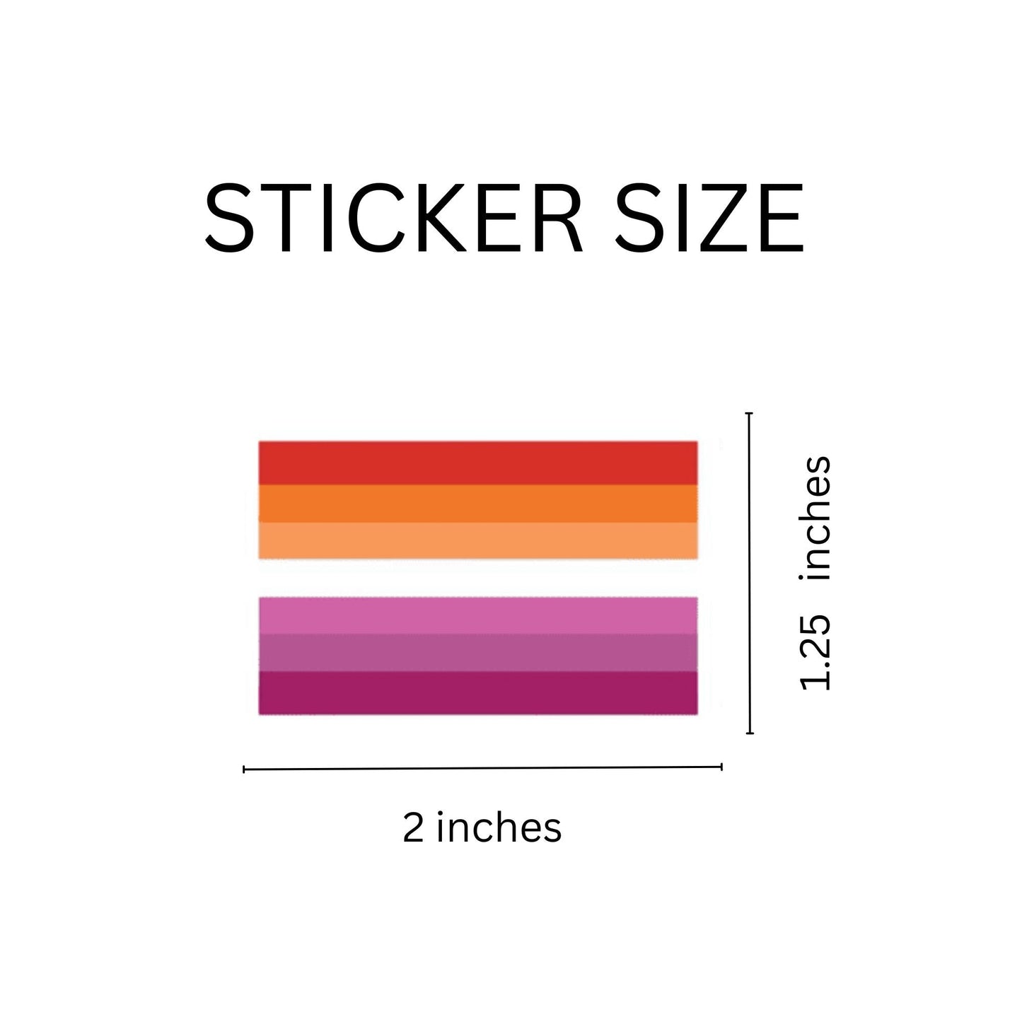 Rectangle Lesbian Sunset Flag Stickers (250 per Roll)