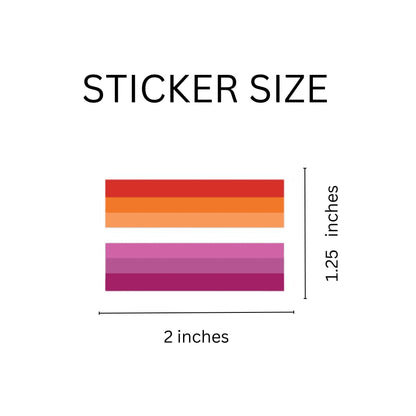 Rectangle Lesbian Sunset Flag Stickers (250 per Roll)