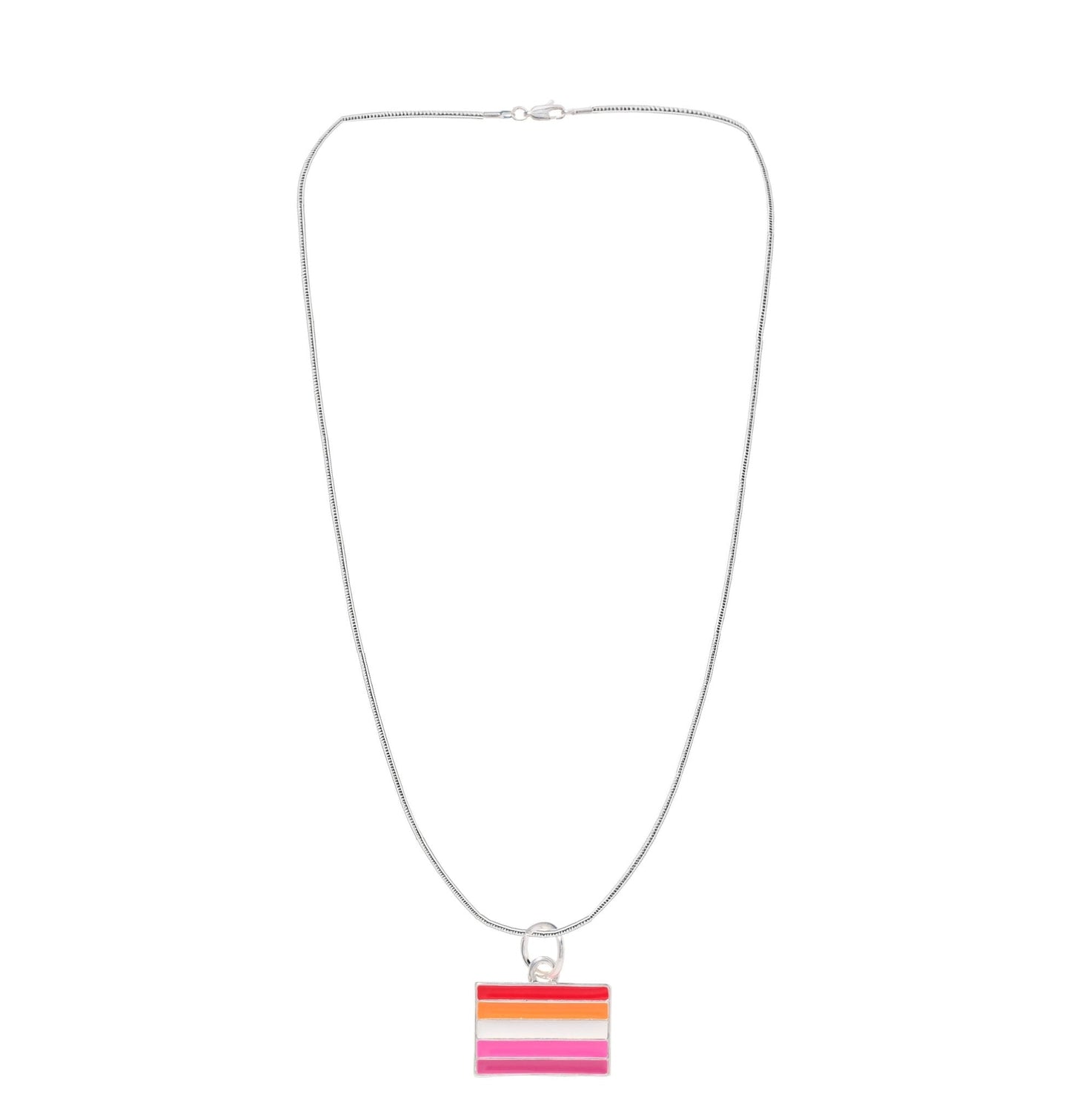Rectangle Sunset Lesbian Flag Necklaces