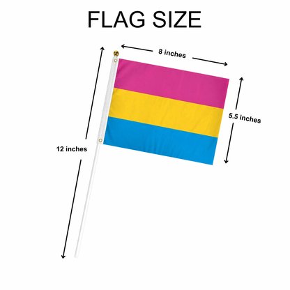 Small Pansexual Flags on a Stick
