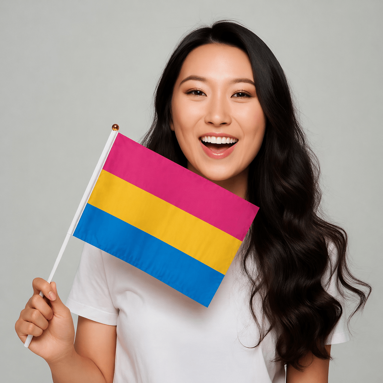 Small Pansexual Flags on a Stick